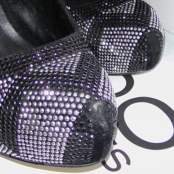 Aldo Black and Silver Metalic Studded Heels - Picture 3 of 5